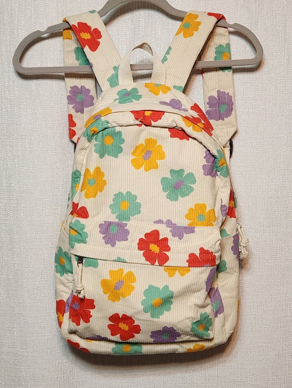 Corduroy Flower Adult Backpack Hippie Boho Cottagecore